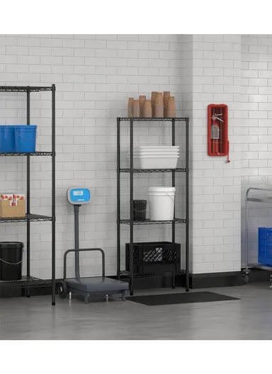 4-Tiers Detachable Storage Rack, Multipurpose Organizer Shelf (W120 x D35 x H200)cm - Black