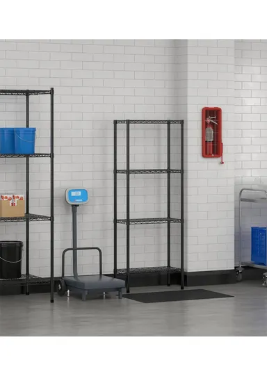 5-Tiers Detachable Storage Rack, Multipurpose Organizer Shelf (W60 x D30 x H200)cm - Black