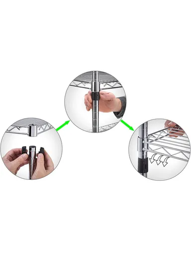 5-Tiers Detachable Storage Rack, Multipurpose Organizer Shelf (W120 x D35 x H200)cm - Black