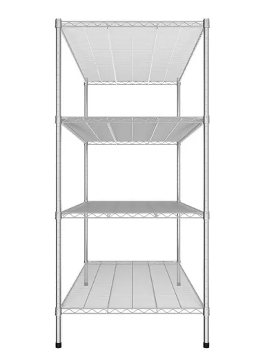 4-Tiers Detachable Storage Rack, Multipurpose Organizer Shelf (W120 x D35 x H200)cm - Chrome