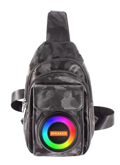 High Quality Speaker Pack Customized Brand, Waist Bag Bum Bag for Outdoor Gym Walking ZQS-704 - Black