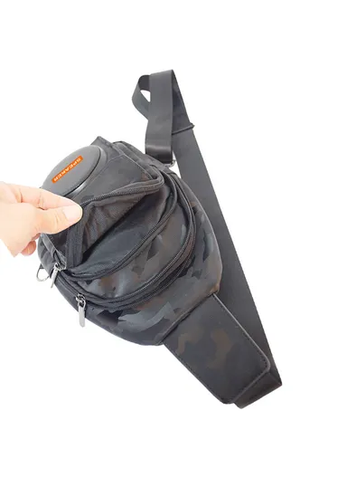 High Quality Speaker Pack Customized Brand, Waist Bag Bum Bag for Outdoor Gym Walking ZQS-704 - Black