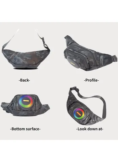 High Quality Speaker Pack Customized Brand, Waist Bag Bum Bag for Outdoor Gym Walking ZQS-704 - Black