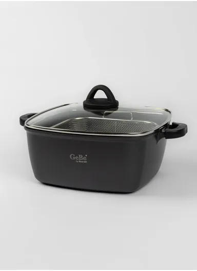 28cm Venus Fryer Pot With a Lid And a Frying Basket GB1014 - Black