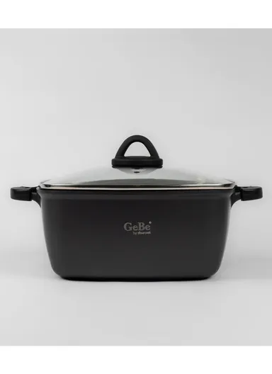 28cm Venus Fryer Pot With a Lid And a Frying Basket GB1014 - Black