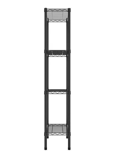 4-Tiers Detachable Storage Rack, Multipurpose Organizer Shelf (W60 x D30 x H200)cm - Black