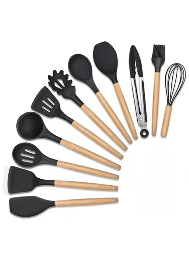 12 Pcs Silicone Utensil Set ZD217 - Black
