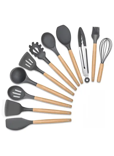 12 Pcs Silicone Utensil Set ZD217 - Gray