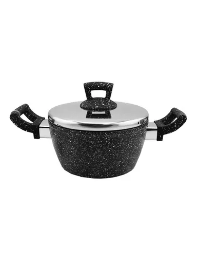 20cm Marble Granite Non-Stick Pot ZD138 - Black