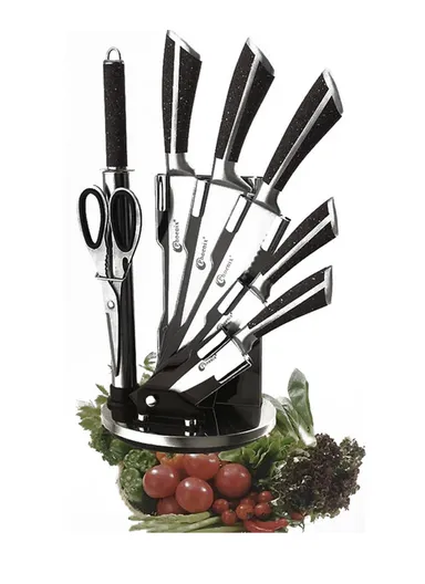 8-piece cook knife set with a retractable stand ZD170 - Black