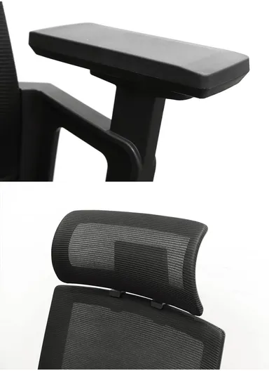 2 Pcs Set / 360° Rotation Office Chair Ergonomic Mesh With Height &amp; Head Rest Adjustment A901 (L62.5 x W65 x H118.5)cm