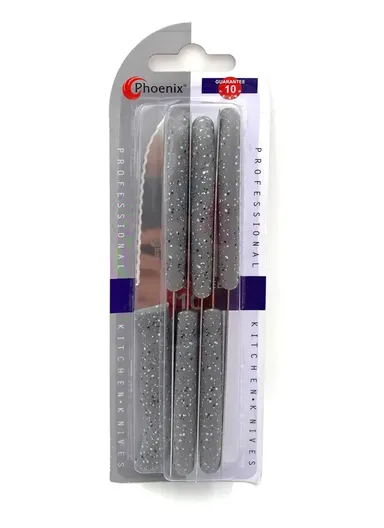 6Pcs 11cm Marble Kitchen knives Simple Design ZD185 - Grey