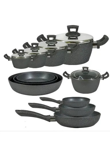 17 Pcs Modern Cookware Set ZD164 - Grey