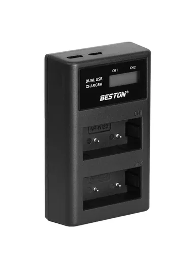 Beston 2 Slot Smart Lcd Charger For Fuji Np-W126