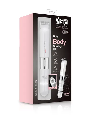 Women’s Dual-Headed Electric Body Trimmer with Ceramic Blades &amp; IPX4 Waterproof Design 70538