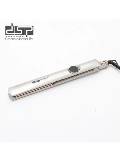 Hair straightener with ceramic-coated aluminium plates, adjustable temperature control, &amp; LCD display 10444 – Beige