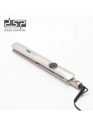 Hair straightener with ceramic-coated aluminium plates, adjustable temperature control, &amp; LCD display 10444 – Beige