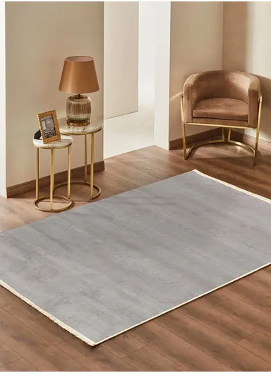 160x230cm Modern Ribbed Textured Area Rug Soft Low-Pile Floor Carpet in Neutral Beige Tone Nevy NV001