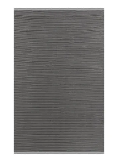 200x290cm Modern Ribbed Textured Area Rug Soft Low-Pile Floor Carpet in Anthracite Tone Nevy NV002