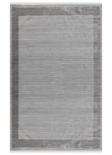 200x290cm Modern Ribbed Textured Area Rug Soft Low-Pile Floor Carpet in Neutral Grey Tone Nevy NV007