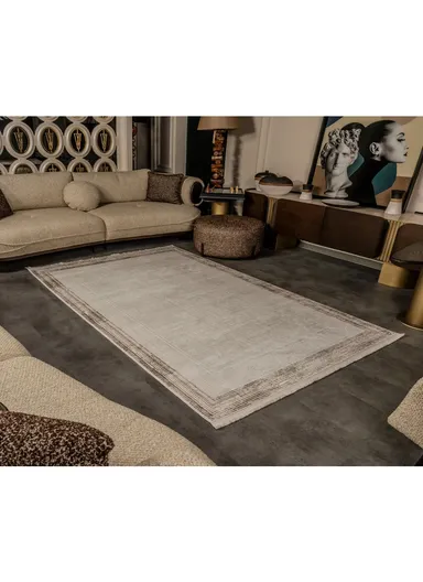 150x230cm Durable Area Rug Soft Polypropylene &amp; Polyester Blend with Non-Slip Cotton Backing Cunda CN001