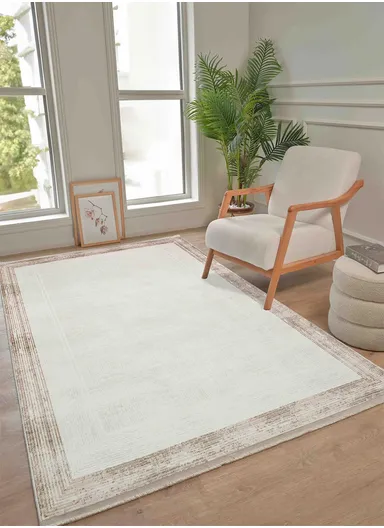 150x230cm Durable Area Rug Soft Polypropylene &amp; Polyester Blend with Non-Slip Cotton Backing Cunda CN001