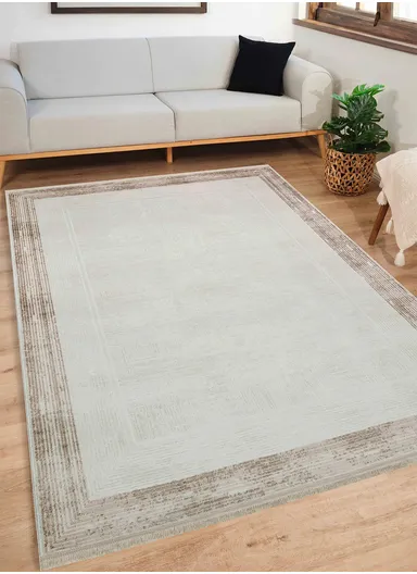 200x290cm Durable Area Rug Soft Polypropylene &amp; Polyester Blend with Non-Slip Cotton Backing Cunda CN001