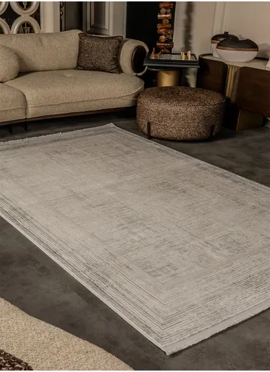 150x230cm Durable Area Rug Soft Polypropylene &amp; Polyester Blend with Non-Slip Cotton Backing Cunda CN002