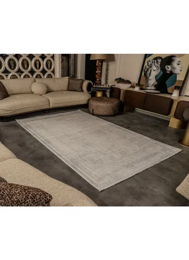 150x230cm Durable Area Rug Soft Polypropylene &amp; Polyester Blend with Non-Slip Cotton Backing Cunda CN002