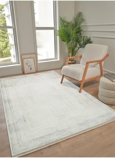 150x230cm Durable Area Rug Soft Polypropylene &amp; Polyester Blend with Non-Slip Cotton Backing Cunda CN002