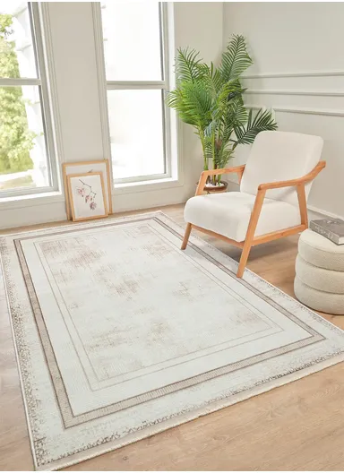 150x230cm Beige Machine-Woven Soft Textured Sitting Room Carpet Cunda CN003