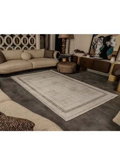 200x290cm Beige Machine-Woven Soft Textured Sitting Room Carpet Cunda CN003