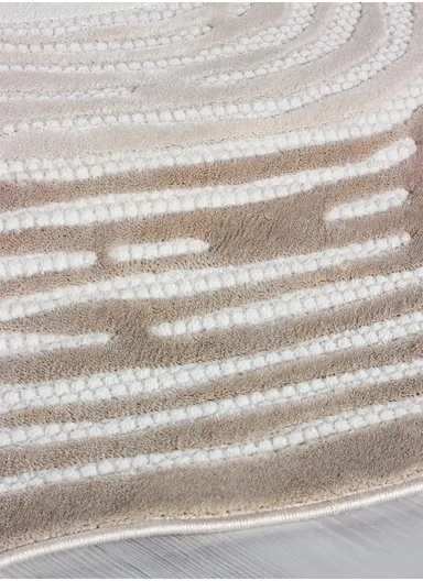 80x150cm Elegant Cream Runner Rug, Machine-Woven Durable Carpet for Living Room &amp; Entryway Amorf AR001