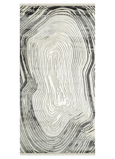 100x200cm Modern Black &amp; Grey Abstract Shape Living Room Runner Carpet Amorf AR007