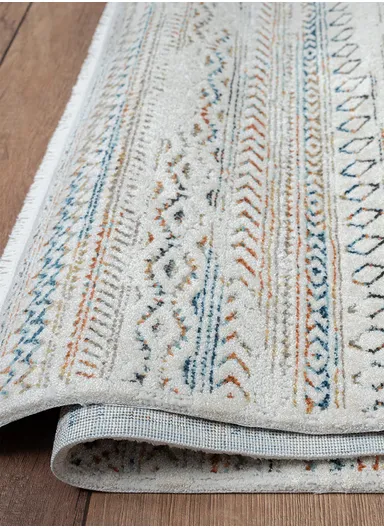 100x200cm Modern Low-Pile Dust-Free Synthetic Rug with Color Accents Hola HL007