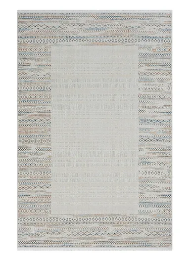 80x150cm Modern Low-Pile Dust-Free Synthetic Rug with Color Accents Hola HL007