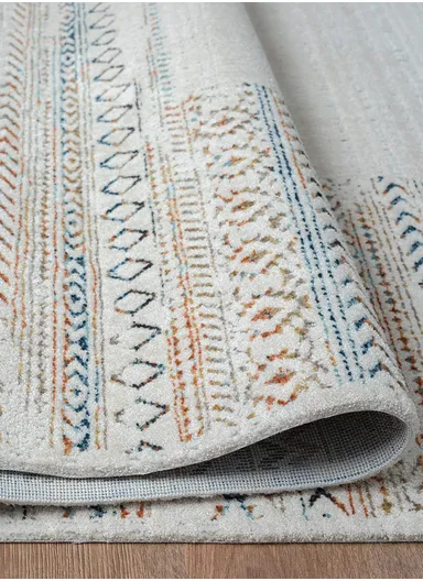 80x150cm Modern Low-Pile Dust-Free Synthetic Rug with Color Accents Hola HL007