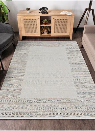 80x300cm Modern Low-Pile Dust-Free Synthetic Rug with Color Accents Hola HL007