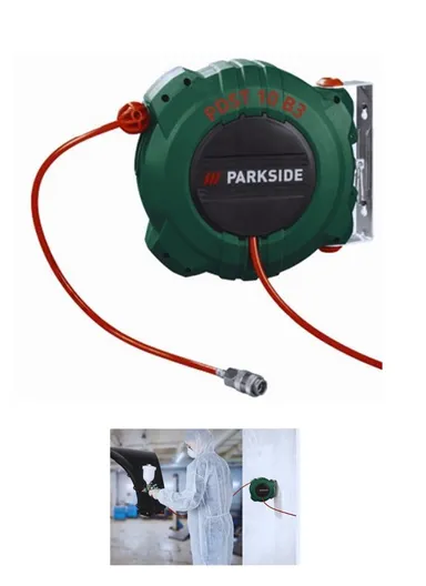 Automatic Compressed Air Hose with Drum for Wall Mounting