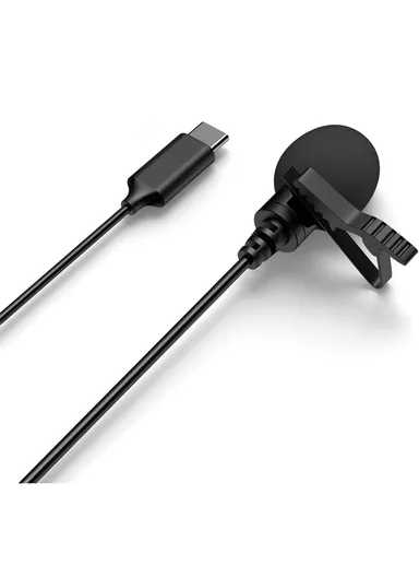 Lavalier Microphone Clip-On Lapel for Type-C Interface Device for Recording CLM302