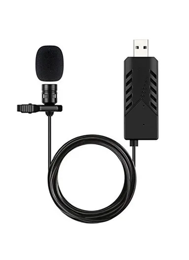 Lavalier Microphone Clip-On Lapel for USB Interface Device for Recording CLM303
