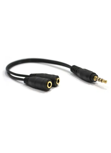 3.5mm Cable Audio Output to 2 3.5mm Audio Input Jacks C33 - Black