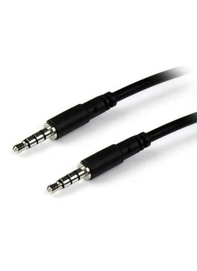 1 Meter Cable Audio Extension 3.5 mm 4 Pole Male to Male AUX Cable C136A – Black