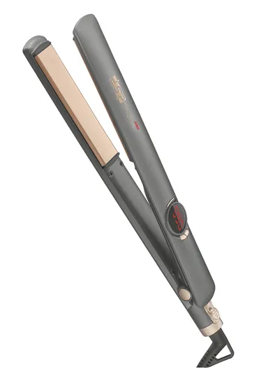 Hair straightener with ceramic-coated aluminium plates, adjustable temperature control, &amp; LCD display 10444 – Grey