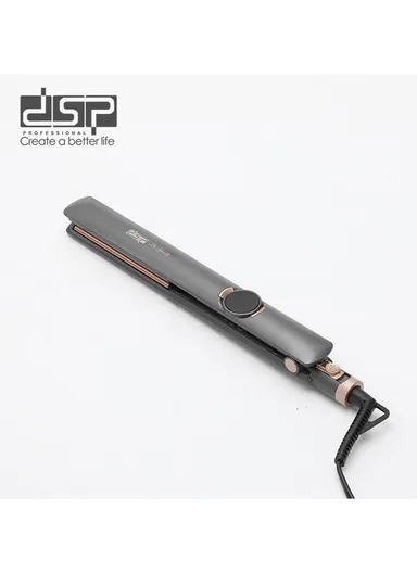 Hair straightener with ceramic-coated aluminium plates, adjustable temperature control, &amp; LCD display 10444 – Grey