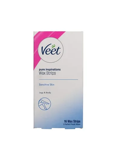 16-Strips with 2 Finish Wipes Pure Inspirations Wax Strips for Sensitive Skin