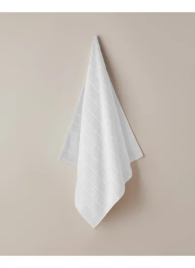 Sandy Stripe Cotton Bath Towel 80x150 cm White
