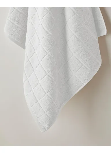 Sandy Stripe Cotton Bath Towel 80x150 cm White