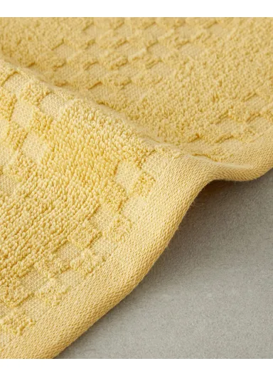 Border Check 100% Cotton Hand Towel 30x40 cm Yellow