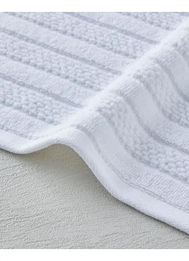 Sandy Stripe Cotton Hand Towel 30x45 cm White